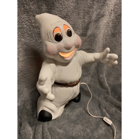 Halloween Ghost Happy Light Up Figurine Vintage, hand painted - Picture 4 of 13